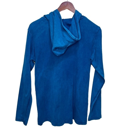 Rising International Stonewash Blue Zip up Hooded Jacket Size Small Embroidered - Picture 2 of 10